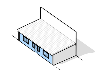 Axonometric of a single-story attached garage conversion